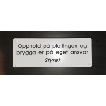 Skilt 195x70 mm, 3,2mm tykk