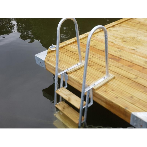 Badetrapp,  7 trinn galvanisert, dobbeltvanget (for flytebrygge eller fast)