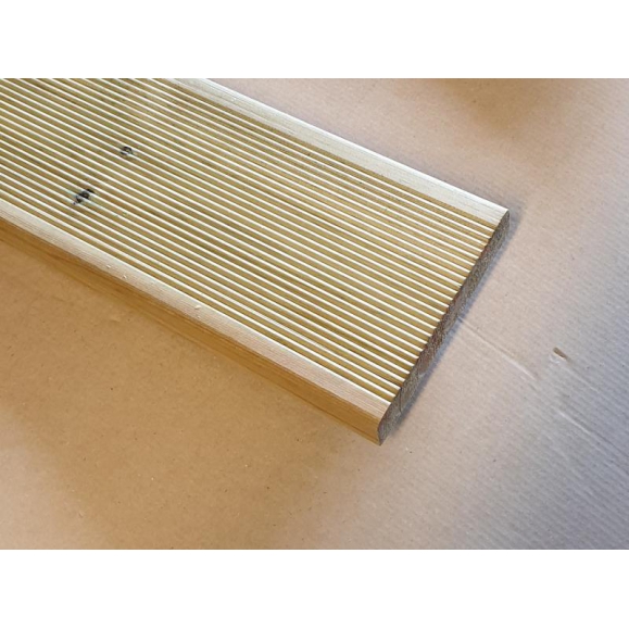 Impregnert trevirke, dekke, 28x145mm, sporet dekksbord - pris pr meter